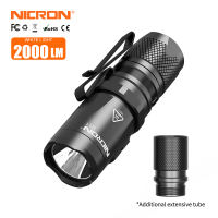 Nicron B11ไฟฉาย LED ขนาดเล็ก2000ลูเมนไฟฉายสว่างมาก18350 & 18650ไฟฉายชาร์จเชื้อเพลิงคู่ไฟฉายกันน้ำ IPX7พร้อมแม่เหล็กแรงสำหรับซ่อมตั้งแคมป์บ้าน