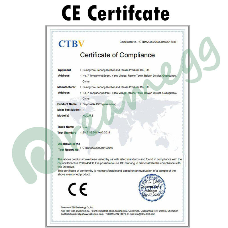 Nitrile Gloves Food Grade Certificate Images Gloves and Descriptions