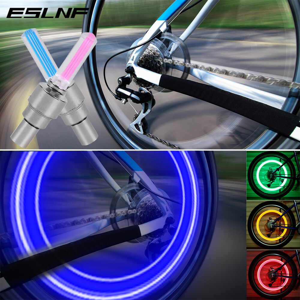 2 cái/cặp xe đạp đèn neon van Đèn trang trí lốp xe đạp Đèn LED quay van lốp cảnh báo an toàn Đèn Flash Đèn Nan Hoa