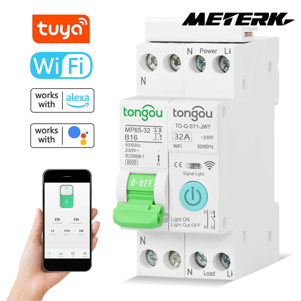 Meterk cảm biến thông minh tuya bộ ngắt mạch thông minh wifi điều khiển từ xa không dây điện thoại di động điều khiển từ xa ứng dụng xem thiết bị nhà thông minh chế độ hẹn giờ đếm ngược thời gian vòng lặp tương thích với alexa google home điều khiển bằng