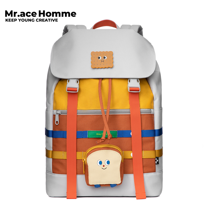 Mr. ace Homme Foodie Series Multi-Functional Backpack Student Schoolbag 15.6 inch Large-Capacity Simple Travel Laptop Backpack ราคา 1,390 บาท*ส่งฟรี