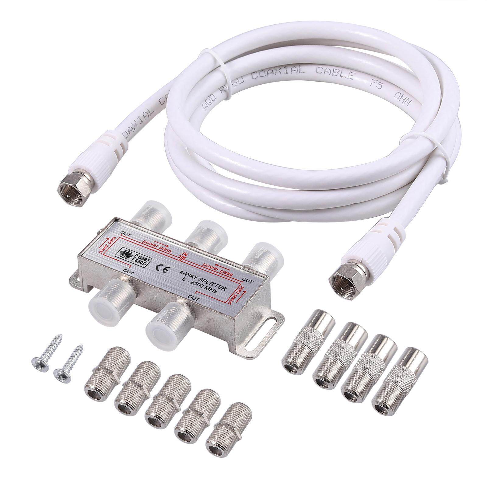 Neoteck 6 Way Sky Cable Splitter Satellite TV Aerial Cable Splitter Kit