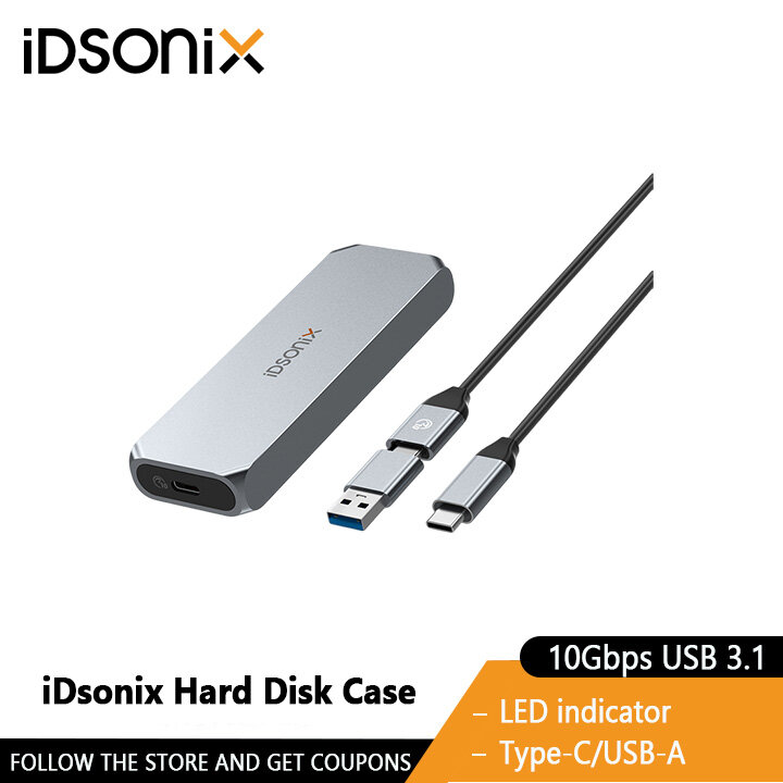 iDsonix Dual Bay Dual NVMe M.2 SATA SSD Case Enclosure Support M.2 NVMe NGFF SATA SSD Hard Disk Case For M Key B&M Key Tool Free ราคา 427 บาท*ส่งฟรี