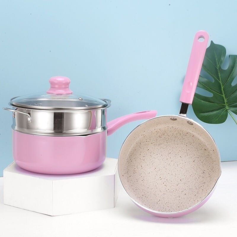 Gambar Baby milk pan consisting pan titanium pan of maifan stone soup pot multi function cooking porridge Fried eggs Fried instant noodles decoction