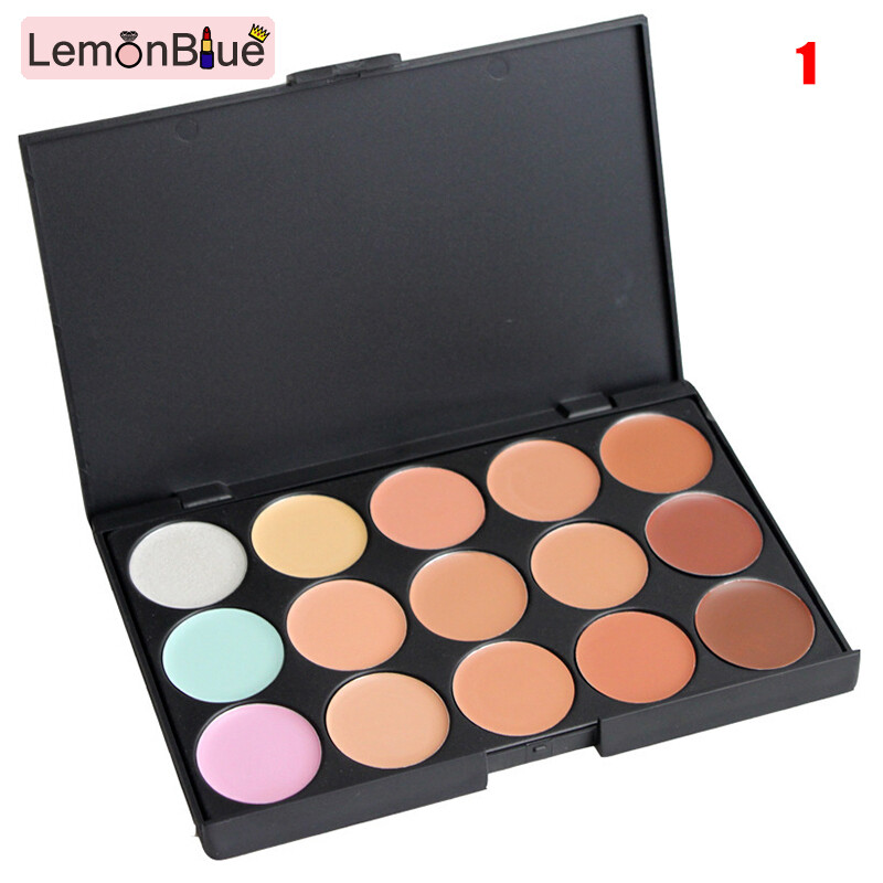 Gambar LemonBlue Makeup Cream 15 Colors Waterproof Face BB Contour Concealer Palette for Girl Women