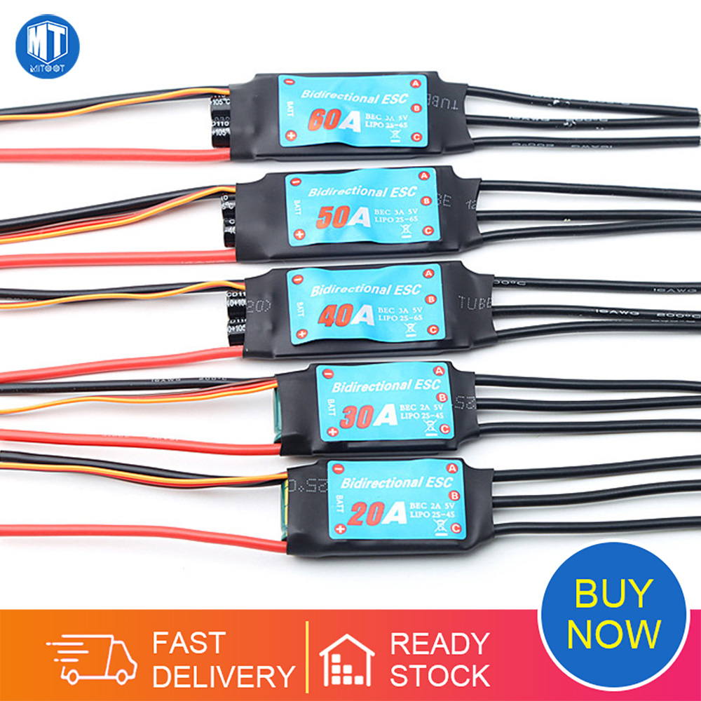 Esc hai chiều 20a 30a 40a 50a 60a esc không chổi than cho tàu điều khiển từ xa đẩy khí nén dưới nước