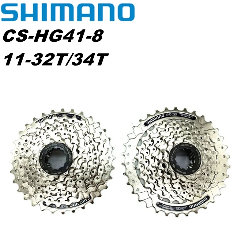 Cs-hg41-8 xe đạp leo núi shimano mtb băng cassette hg41-8 líp xe đạp 8 tốc độ bánh đà 11-32t 11-34t crankset xe đạp