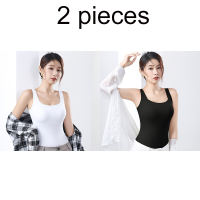 Ice silk striped padded camisole vest for women to wear as an outerwear seamless beautiful back bra integrated bottoming shirt summer sleeveless top
