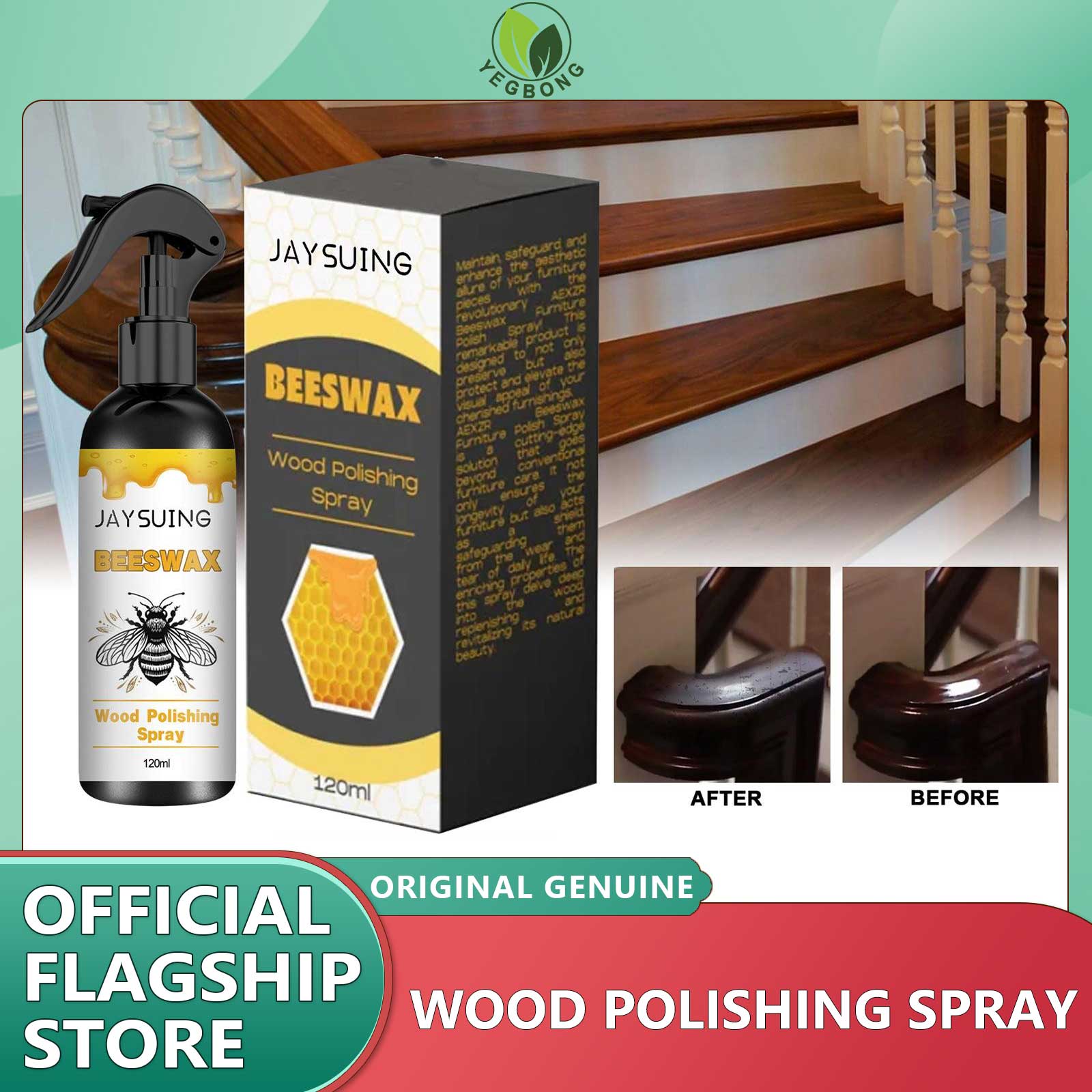 YEGBONG Furniture Polishing Beeswax Spray Wooden Floor Cleaning Maintenance Wood Table Shiny Wear Resistant Multipurpose Beeswax Agents Natural Micro-Molecularized Beeswax Spray Beeswax Spray Tables Repair Polishing Furniture Cabinets Wooden Furniture ราคา 215 บาท*ส่งฟรี