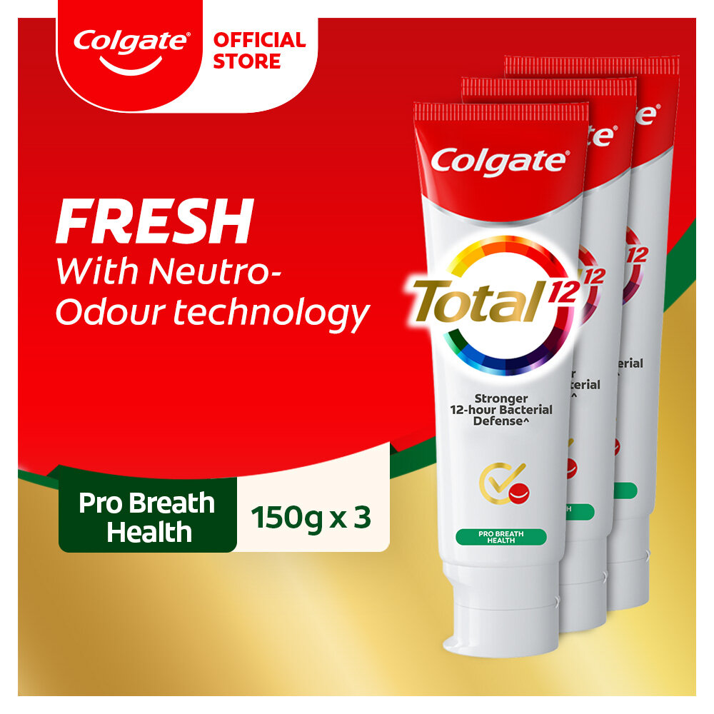 Gambar Colgate Total Pro Breath Health Antibacterial Toothpaste 150g [Bundle of 3] Value Deal