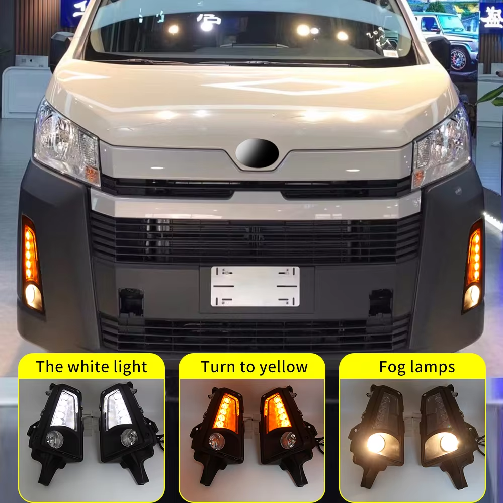 Hiace Foglamp GL/Commuter Deluxe 2019-2023 Foglamp Foglight Cover with DRL Daytime Running LED Lighting Hiace Fog lights Driving Fog Lamp ราคา 2,490 บาท*ส่งฟรี