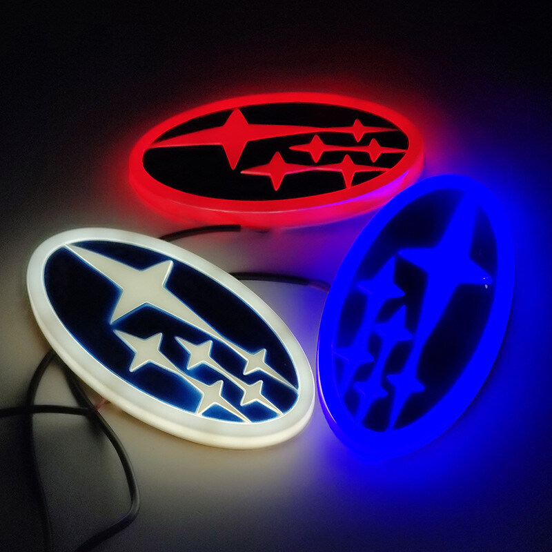LED Light Logo For Subaru,Modified Car Logo Front Rear Bumper Logo Badge