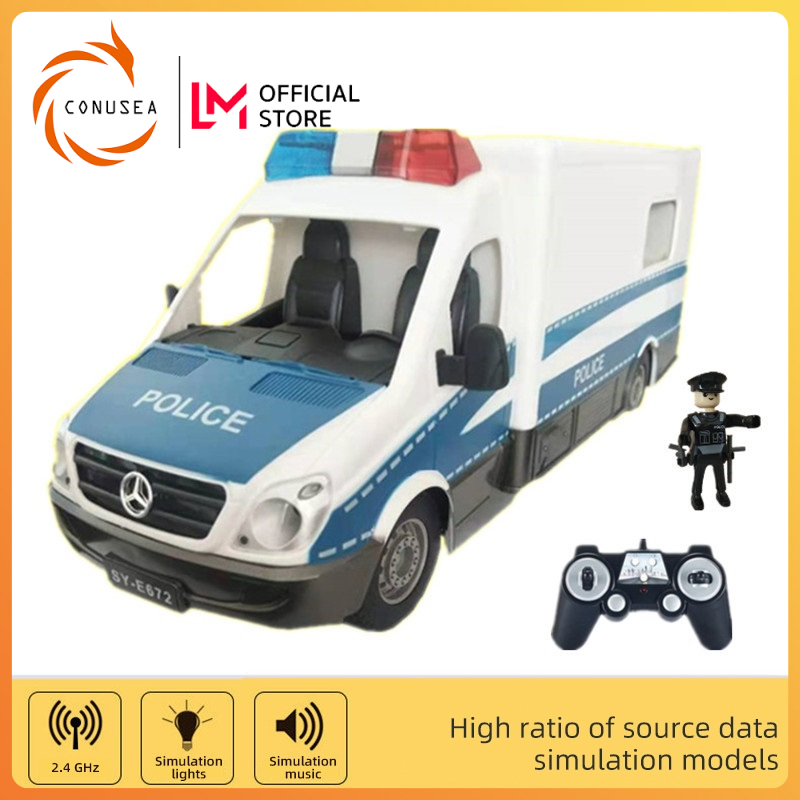 CONUSEA 1 18 Remote Control Police Car Toy Children s RC Car Birthday Gift