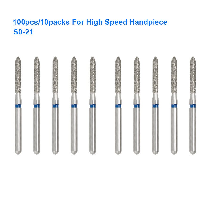 100 Mũi Khoan Kim Cương Nha Khoa 1.6Mm S0-21 Cho Tay Cầm Tốc Độ Cao