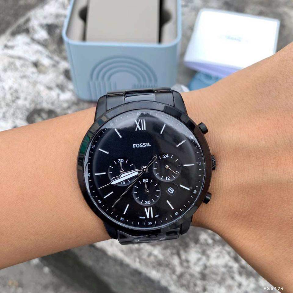 Original Fossil Men Neutra Black Dial Stainless Steel Watch FS5474 Jam Tangan Lelaki Lazada