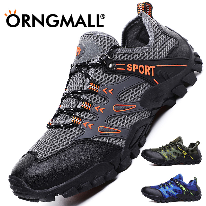 ORNGMALL Outdoor Non-slip Hiking Shoes Men Breathable Beach Wading Shoes Training Sneakers Shoes for Men Caminhadas Trekking 39-44 ราคา 579 บาท*ส่งฟรี