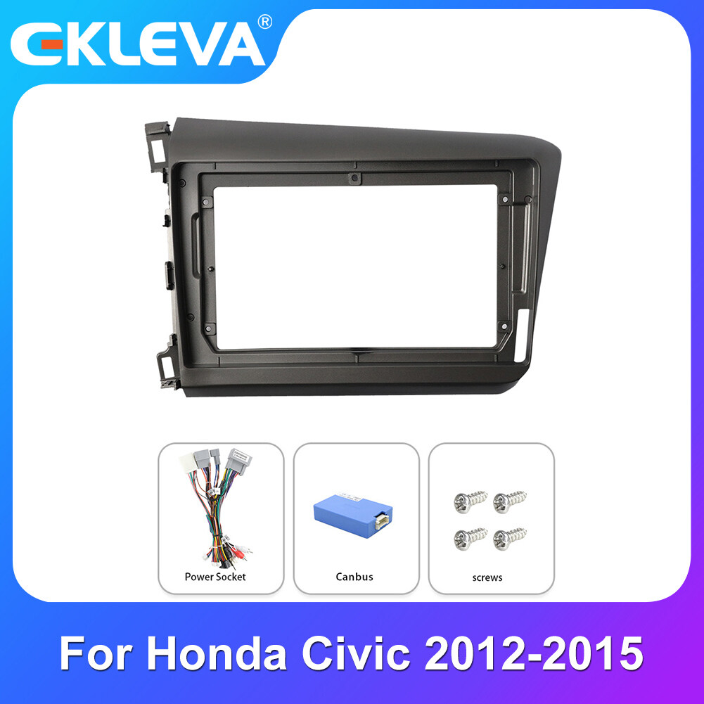 EKLEVA 9" 2 Din Car Radio Fascia Panel Dash Mounting Frame For Honda Civic 2012 - 2015 Mounting Installation Trim Kit Frame Bezel ราคา 2,275 บาท*ส่งฟรี