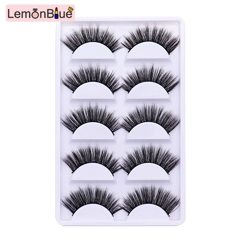 Gambar 5 Pairs Multi Layered False Eyelashes Fluffy Volume Lashes 3D Layered Effect Reusable Fluffy Volume Lashes 3D Layered Effect Easy to Apply Multi Layered False Eyelashes False Eyelashes 5 Pairs