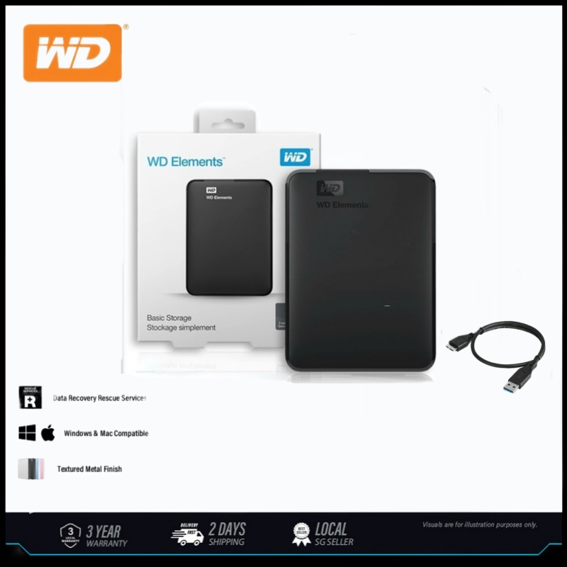 WD Elements Mobile Hard Drive 1TB -6TB HDD USB3.0 External Hard Drive Fast transfer portable all-in-one storage device ราคา 1,872 บาท*ส่งฟรี