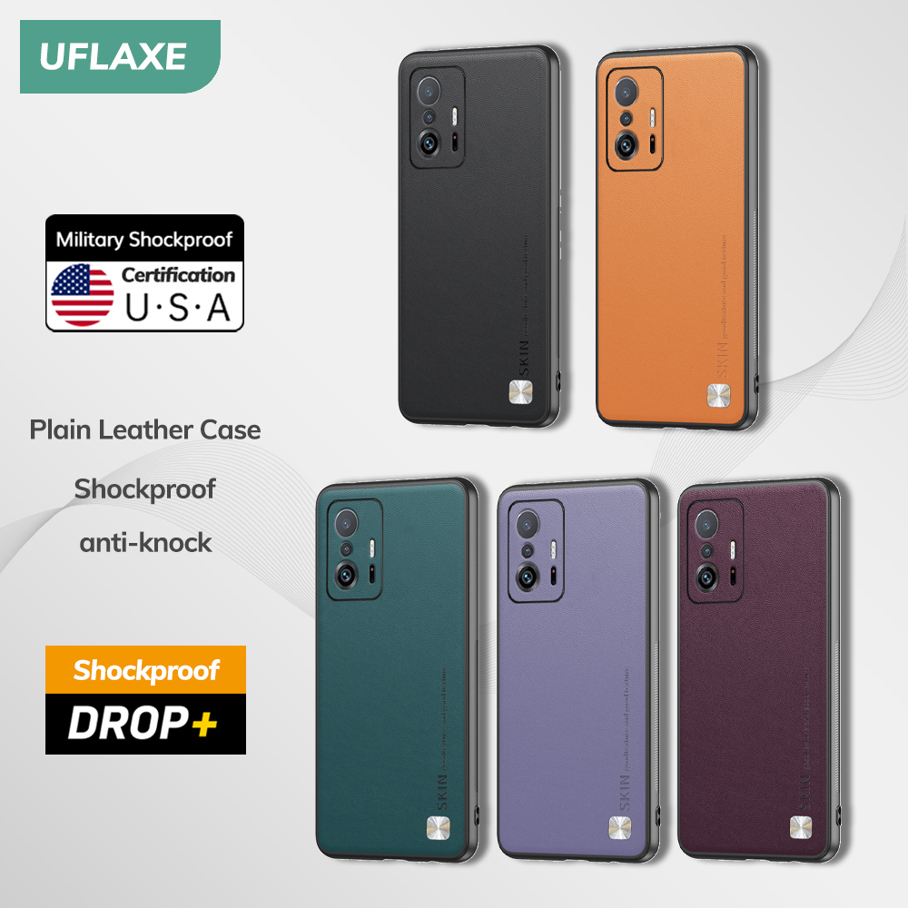 Uflaxe ốp điện thoại cứng chống sốc ốp lưng da ống kính máy ảnh bảo vệ toàn diện cho xiaomi 11t / 11t pro