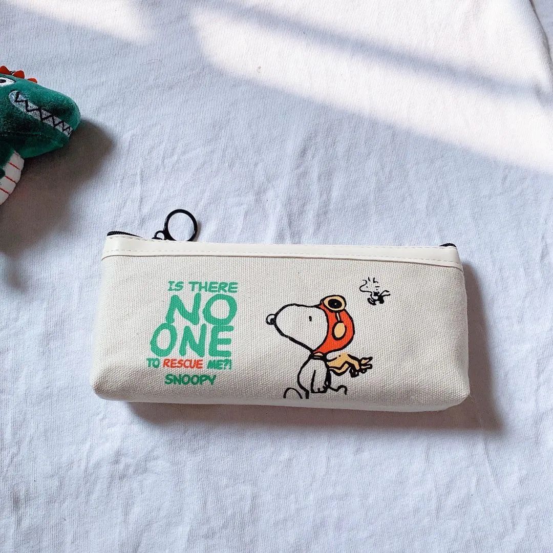 Canvas Cartoon Pencil Case ins Snoopy Cute Student Pen Storage Bag Large Capacity Stationery Box
