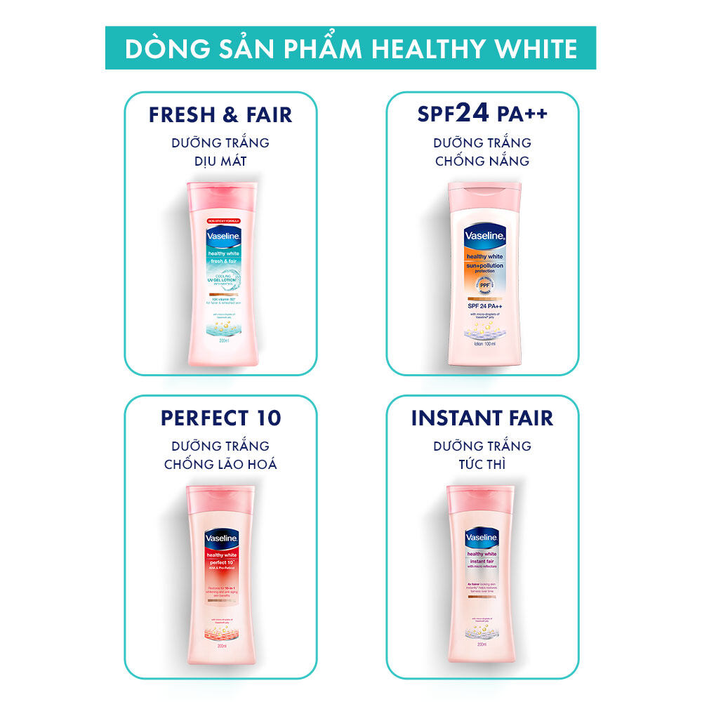 Bộ sưu tập Sữa Dưỡng Thể Vaseline Healthy White