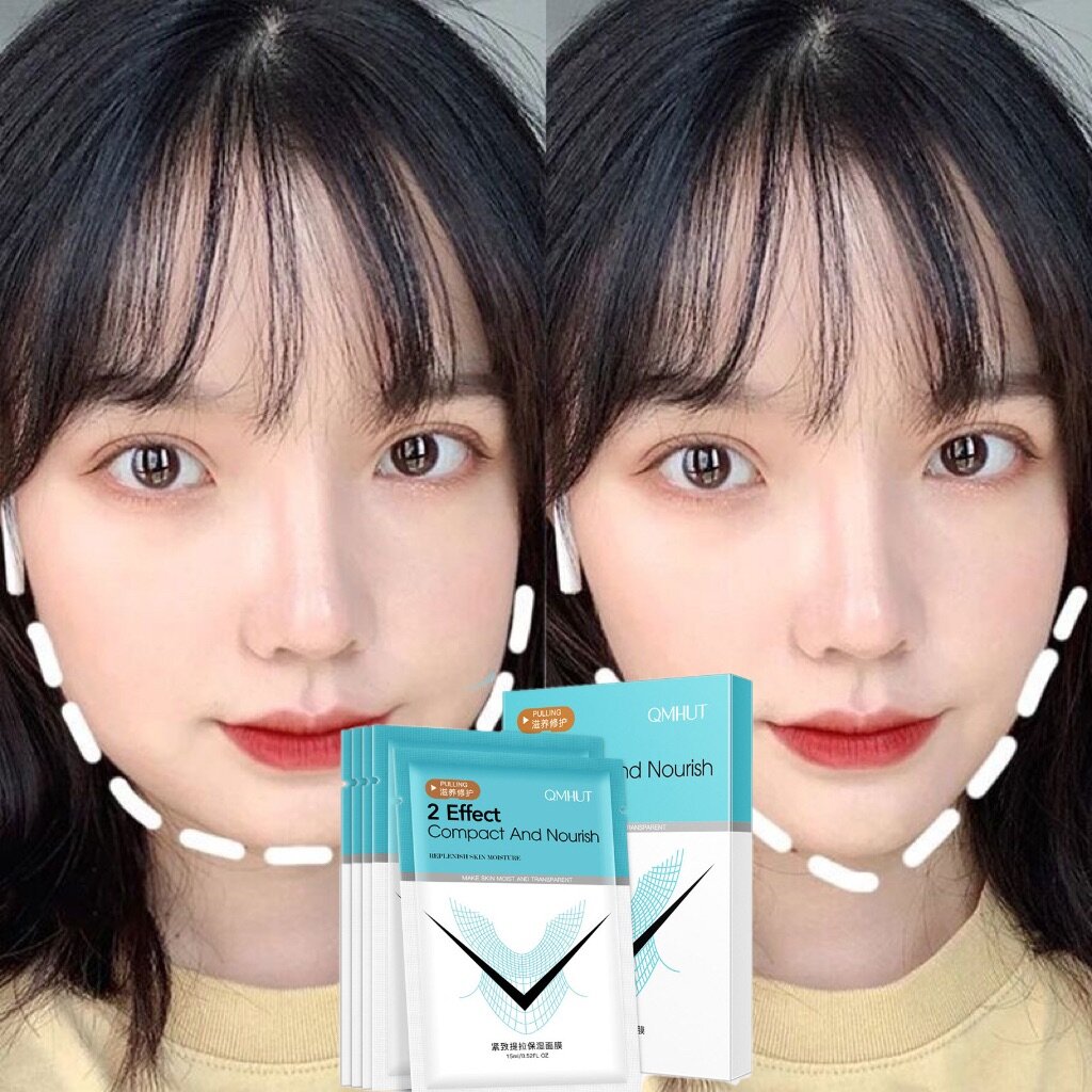 Gambar Lifting and Firming Mask V shaped Firming Mask Disposable Lifting and Slimming Mask Thin Face Firming Tightening Skin Removing Edema Anti wrinkle Anti aging Moisturizing Skin Muscle Masseter Reduction