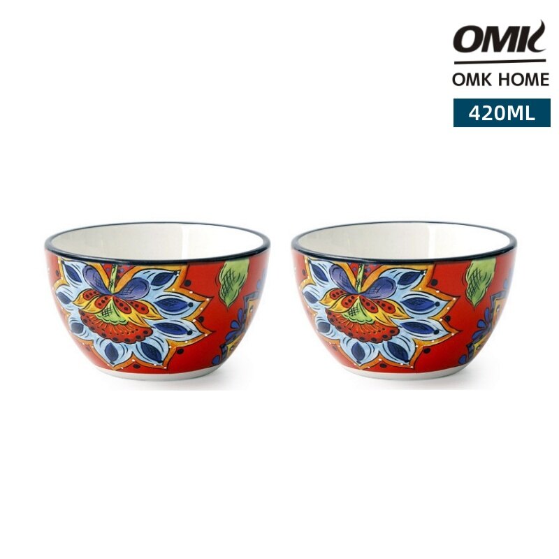 OMK Big red flowers series Ceramic Bowl 420ML ราคา 259 บาท*ส่งฟรี