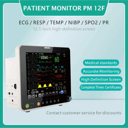 Portable ECG Monitor - 6 Vital Signs, 12.1" HD Screen