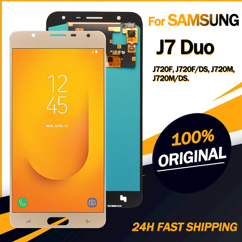 5.5 AMOLED Màn Hình LCD Cho Samsung Galaxy J7 Duo 2018 J720 J720F Màn Hình LCD Bộ Linh Kiện Số Của M