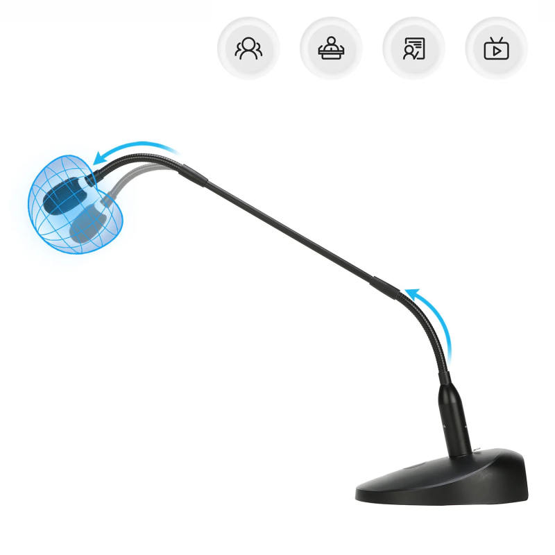 Boya BY-GM18CB cardioid cổ ngỗng micrô điện dung 18-inch Bi-Fold micro để bàn cho cuộc họp bài giảng giảng dạy hội nghị streaming (powerd bởi 2 * Pin AAA hoặc XLR 48V Nguồn phantom)