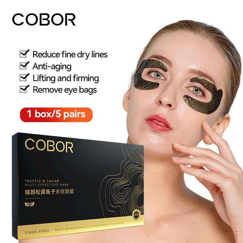 Gambar COBOR 5pairs box Truffle   Caviar Multi Effect Eye Masks For Eye Bags Dark Circles Puffiness Reduce Wrinkles Anti Aging Wrinkle Eye Patches Moisturizing Collagen Hydro Gel Eye Mask Eye Skincare