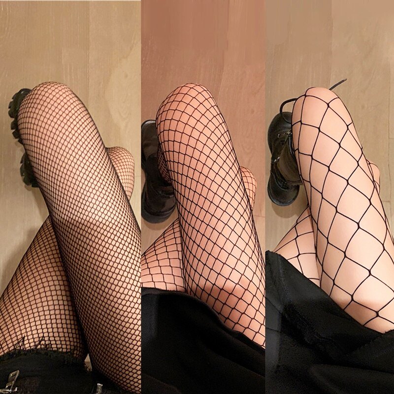 Tất lưới dài cho nữ quần tất lưới màu đen gợi cảm quần tất lưới thời trang cho nữ 3 kiểu