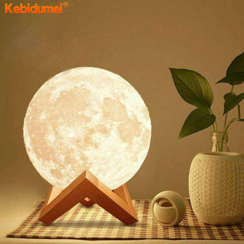 Kebigumei 3D Đèn ngủ ánh trăng phòng ngủ LED nghiên cứu đèn bàn đèn đầu giường phòng ngủ đèn ngủ đèn bàn trẻ em Đèn ngủ trang trí phòng ngủ quà tặng sinh nhật