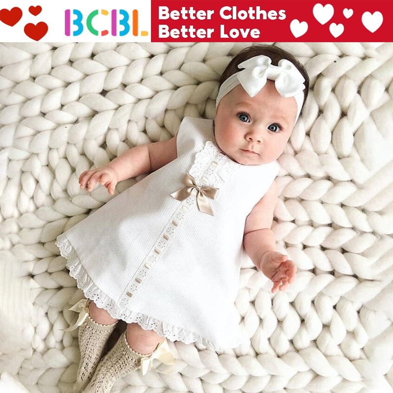 Đầm bé gái đầm rửa tội màu trắng cho bé gái bộ băng đô nơ 1 2 tuổi