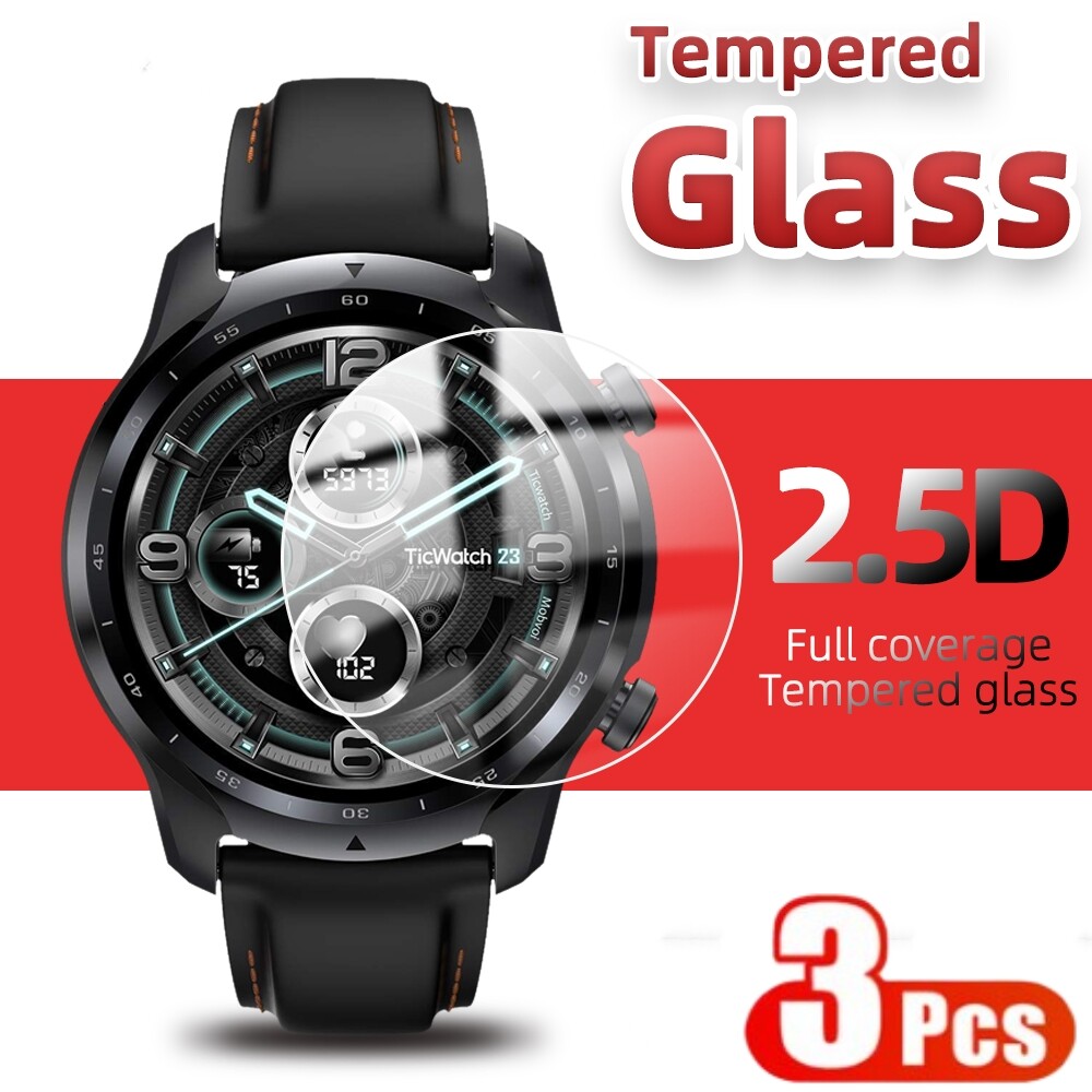 3 cái 9H kính cường lực cho Ticwatch Pro 3 siêu GPS S2 C2 cộng với E3 E2 S2 GTX bọc hoàn toàn miếng bảo vệ màn hình chống bảo vệ chống xước miếng dán film thủy tinh cho Ticwatch Pro 3 phụ kiện đồng hồ thông minh