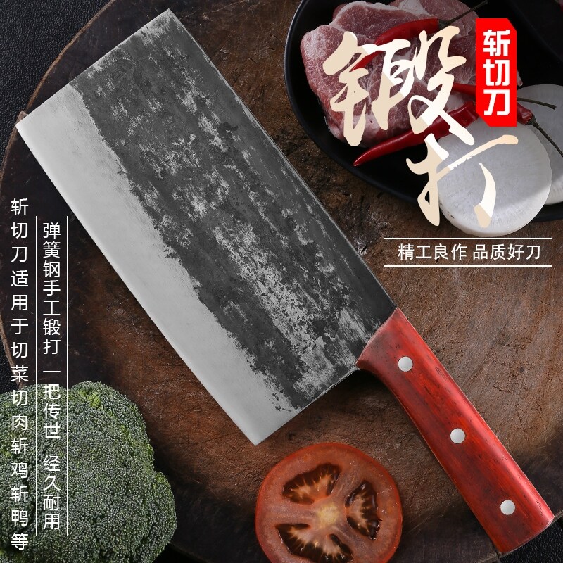 Gambar Chopper home old pure manual forging tungsten manganese steel kitchen knife tomeat cleaver cook special super fast sharp