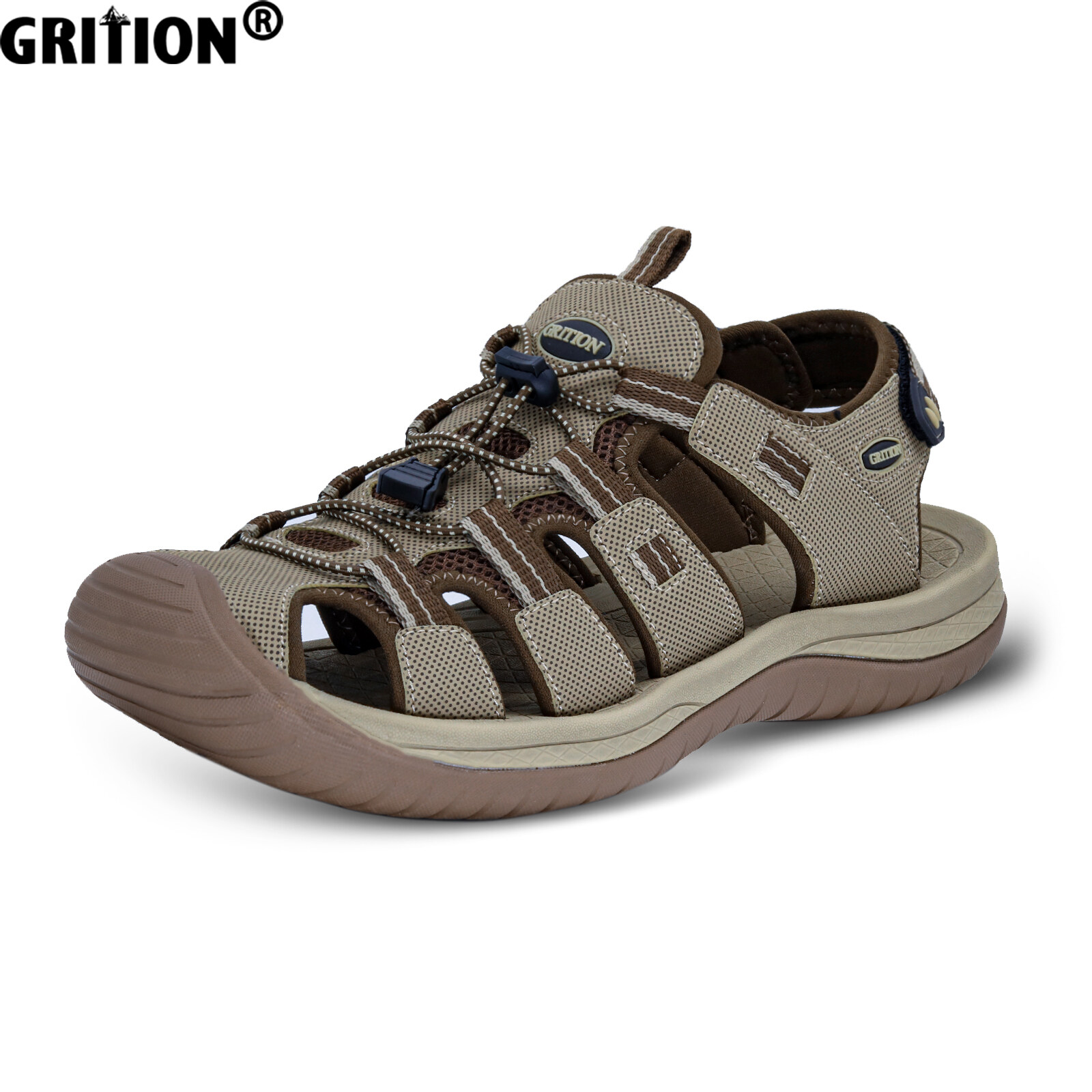 Grition nam mùa hè Xăng đan thể thao đi bộ ngoài trời trekking bãi biển Giày bệt thoải mái điều chỉnh bít mũi không Dép lê trơn trượt thời trang mới không thấm nước 2023