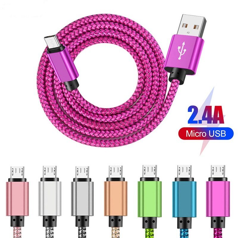 Micro USB data cable Nylon woven fast charger data cable for Android