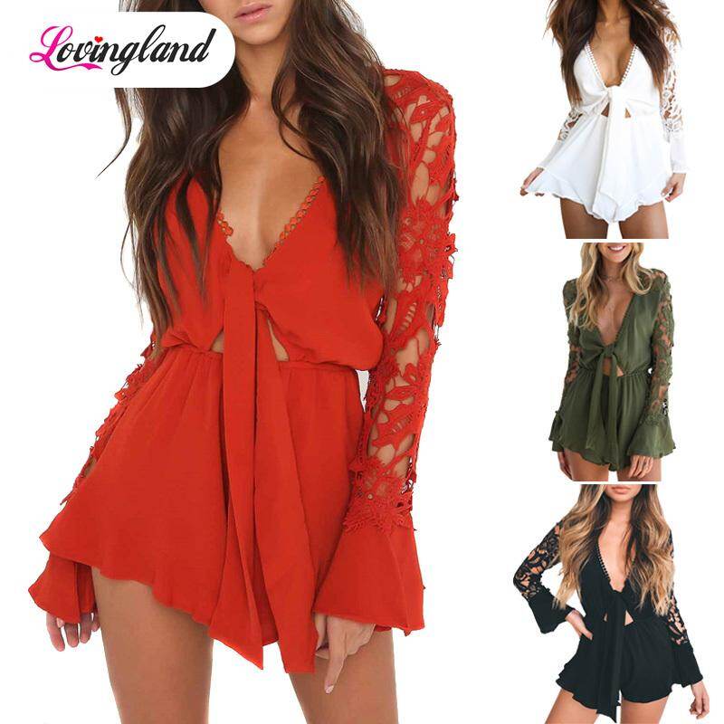 long sleeve short playsuit