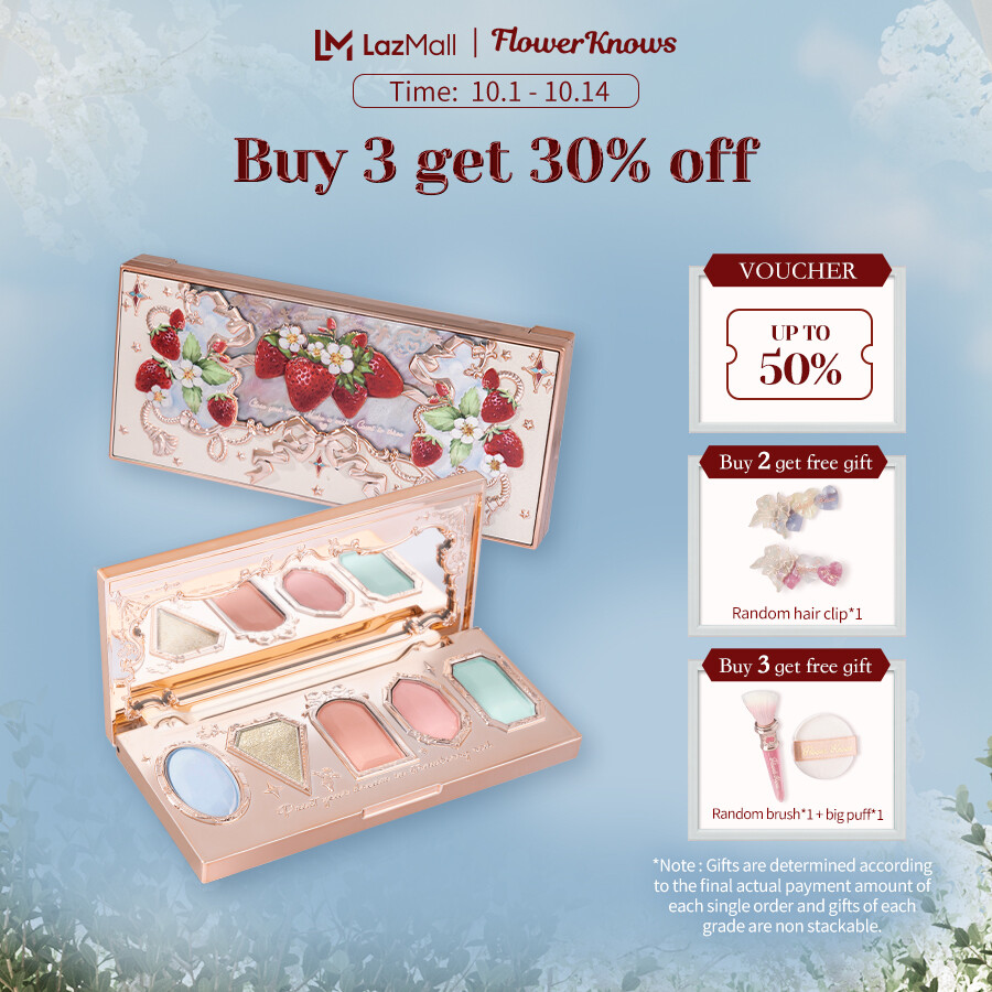 Gambar FlowerKnows Strawberry Rococo Series Five Color Eyeshadow Palette 6g