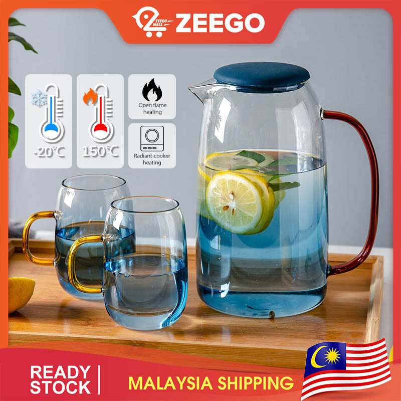 Gambar ZEEGO Glass Teapot Kaca jug air Minuman Tahan Panas Glass Water Jug Heat Resistance Drinkware glass jar