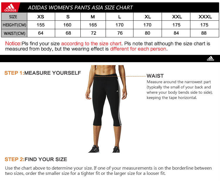 adidas women's shirt size chart