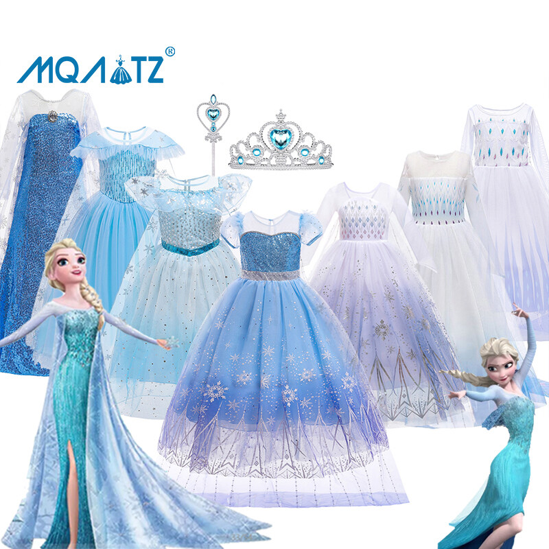 Mqatz bé váy con gái váy công chúa elsa cho quần áo bé gái Trang Phục Cosplay Halloween Váy tiệc sinh nhật