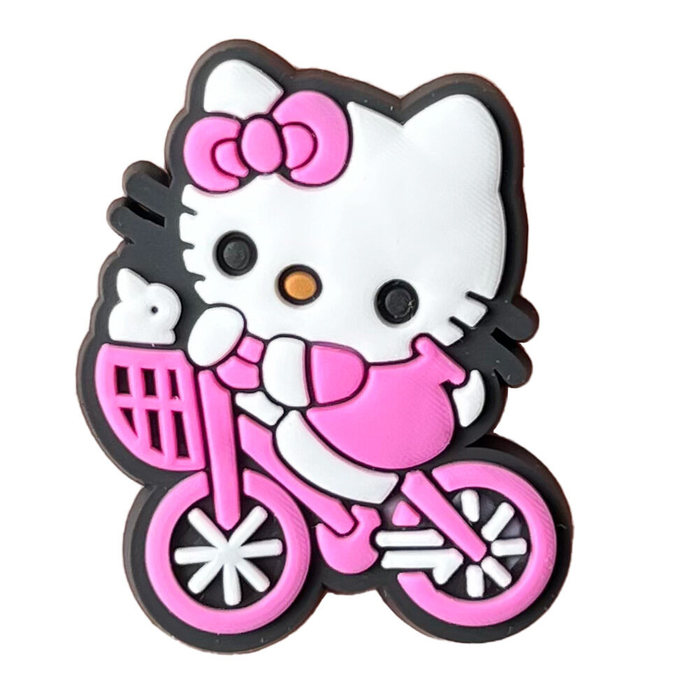 New 1PCS Cute Pink Cat DIY Hellokitty Shoe Charms PVC Decorate Sandals Buckle Accessories Pins For Girls Women Kids Birthday Lovely Gifts - 4