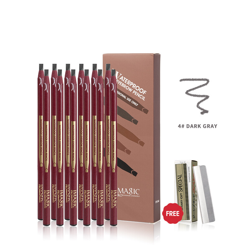 Gambar IMAGIC Eyebrow Set 12PCS Pull Wire Paper Brow Pen Long lasting