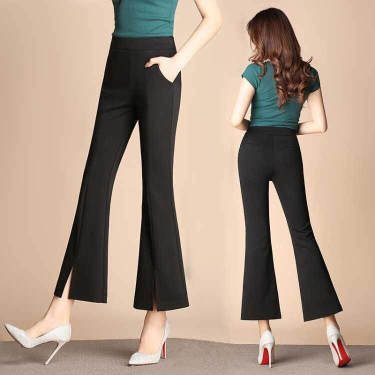 plus size work trousers black