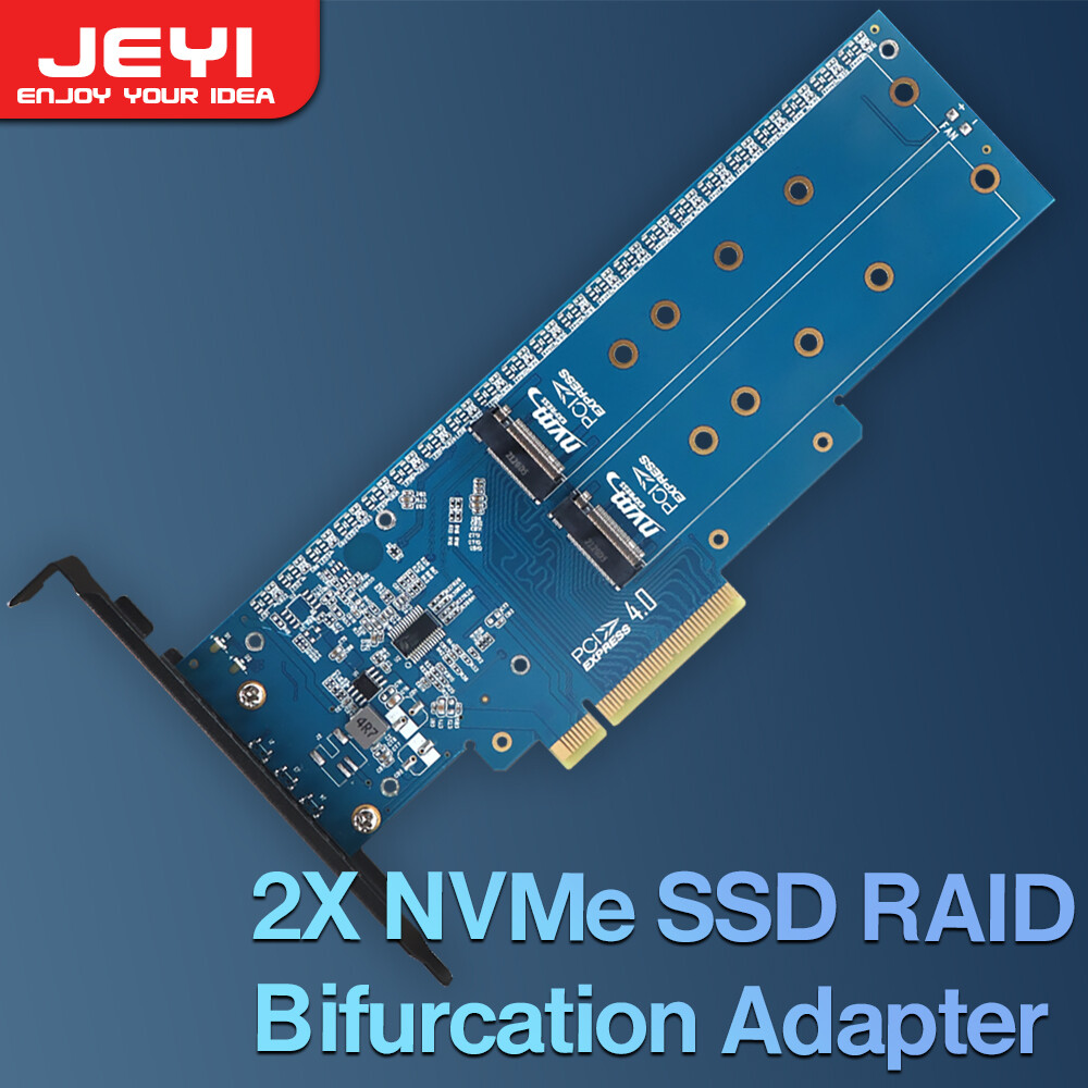 Bộ chuyển đổi kép nvme pcie, jeyi m.2 nvme ssd sang pci-e 4.0 x8/x16 hỗ trợ thẻ m.2 nvme ssd 2280/2260/2242/2230