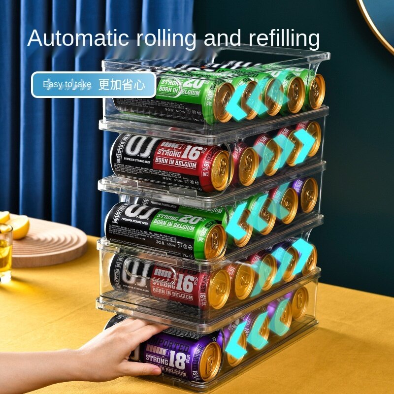 Gambar Refrigerator Beverage Storage Box Double Drawer Kitchen Finishing Storage Food Grade Storage Box