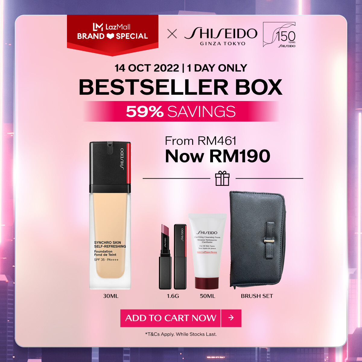Gambar [150th Anniversary Exclusive | 14 Oct Only] Shiseido Synchro Skin Self Refreshing Foundation Set RM190 (Worth RM461)